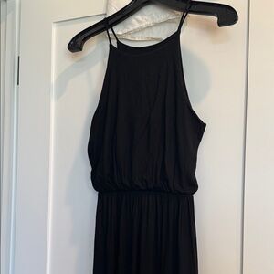 Lush Black Maxi Dress w/Side Slit